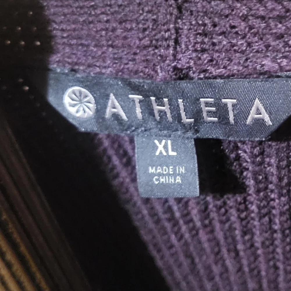 Athleta Switchback Pullover Wool Blend V-Neck Sweater  Dark Purple Plum Size XL - Picture 5 of 6